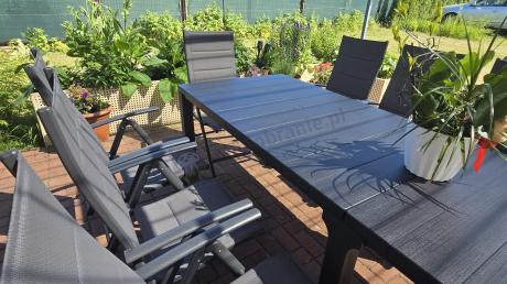 Duży zestaw mebli na taras dla 12 osób KJD12 ze składanymi krzesłami