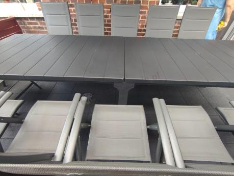 Duży zestaw mebli na taras dla 12 osób KJD12 ze składanymi krzesłami