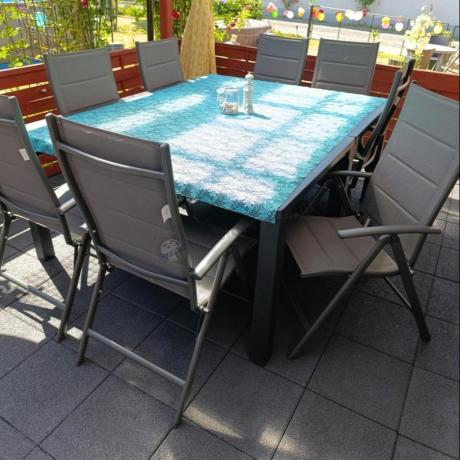 Duży zestaw mebli na taras dla 12 osób KJD12 ze składanymi krzesłami