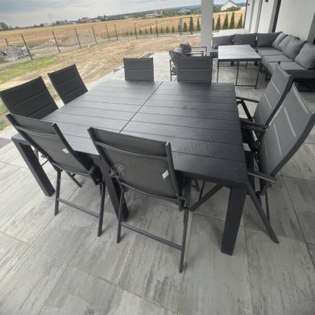 Duży zestaw mebli na taras dla 12 osób KJD12 ze składanymi krzesłami