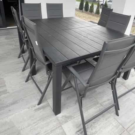 Duży zestaw mebli na taras dla 12 osób KJD12 ze składanymi krzesłami