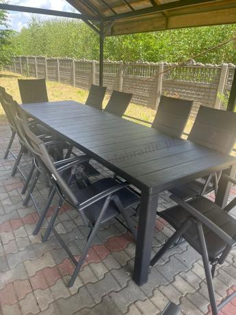 Duży zestaw mebli na taras dla 12 osób KJD12 ze składanymi krzesłami