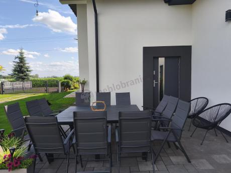 Duży zestaw mebli na taras dla 12 osób KJD12 ze składanymi krzesłami