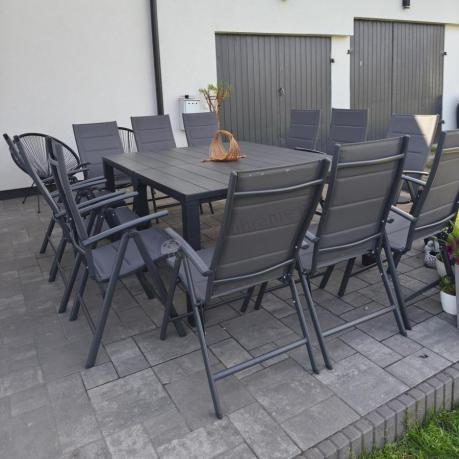 Duży zestaw mebli na taras dla 12 osób KJD12 ze składanymi krzesłami