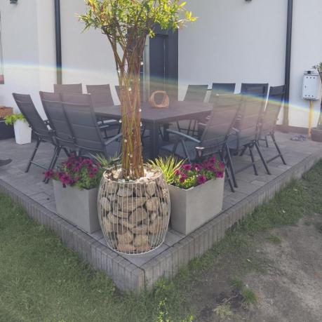 Duży zestaw mebli na taras dla 12 osób KJD12 ze składanymi krzesłami