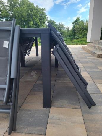 Duży zestaw mebli na taras dla 12 osób KJD12 ze składanymi krzesłami