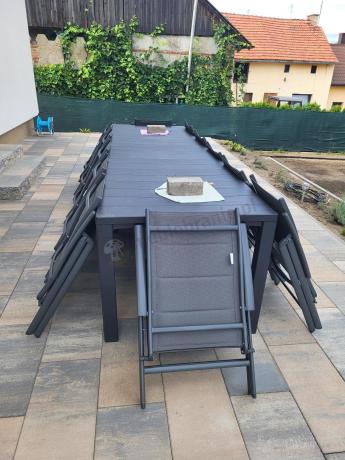 Duży zestaw mebli na taras dla 12 osób KJD12 ze składanymi krzesłami