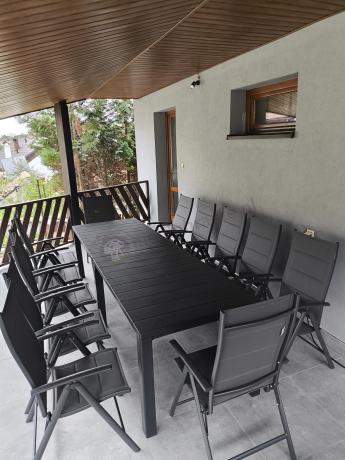 Duży zestaw mebli na taras dla 12 osób KJD12 ze składanymi krzesłami