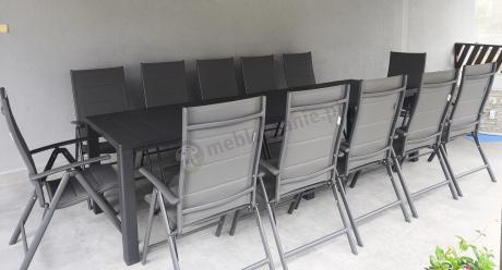 Duży zestaw mebli na taras dla 12 osób KJD12 ze składanymi krzesłami