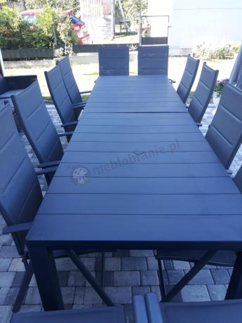 Duży zestaw mebli na taras dla 12 osób KJD12 ze składanymi krzesłami