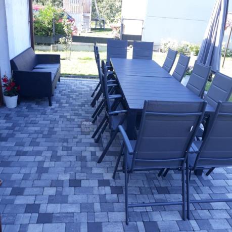 Duży zestaw mebli na taras dla 12 osób KJD12 ze składanymi krzesłami