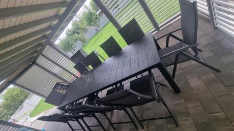 Duży zestaw mebli na taras dla 12 osób KJD12 ze składanymi krzesłami