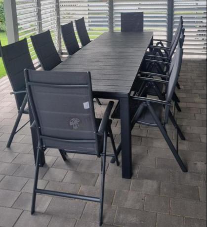 Duży zestaw mebli na taras dla 12 osób KJD12 ze składanymi krzesłami