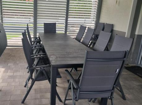 Duży zestaw mebli na taras dla 12 osób KJD12 ze składanymi krzesłami