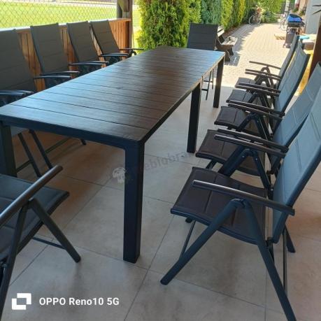 Duży zestaw mebli na taras dla 12 osób KJD12 ze składanymi krzesłami