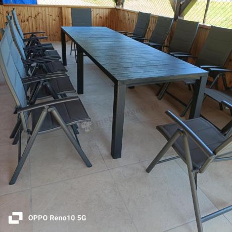 Duży zestaw mebli na taras dla 12 osób KJD12 ze składanymi krzesłami