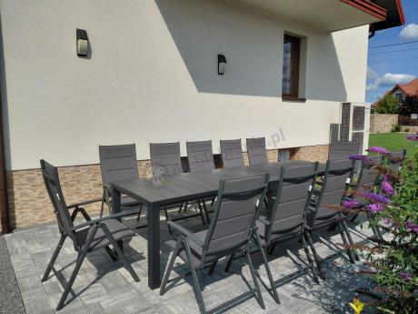 Duży zestaw mebli na taras dla 12 osób KJD12 ze składanymi krzesłami