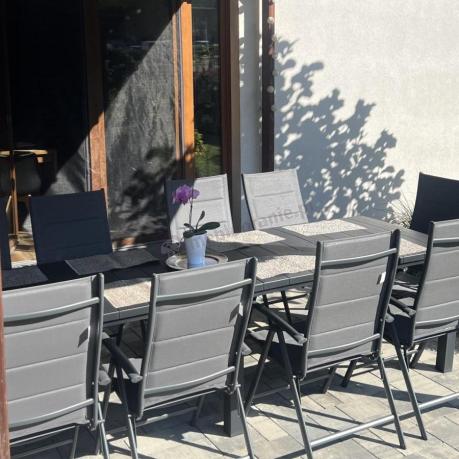 Duży zestaw mebli na taras dla 12 osób KJD12 ze składanymi krzesłami