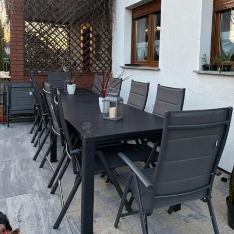 Duży zestaw mebli na taras dla 12 osób KJD12 ze składanymi krzesłami
