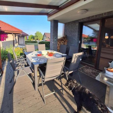 Duży zestaw mebli na taras dla 12 osób KJD12 ze składanymi krzesłami