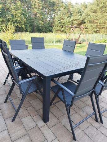 Duży zestaw mebli na taras dla 12 osób KJD12 ze składanymi krzesłami