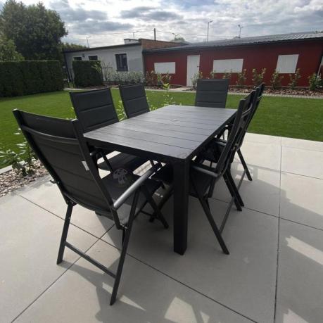 Duży zestaw mebli na taras dla 12 osób KJD12 ze składanymi krzesłami