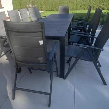 Duży zestaw mebli na taras dla 12 osób KJD12 ze składanymi krzesłami