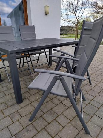 Duży zestaw mebli na taras dla 12 osób KJD12 ze składanymi krzesłami