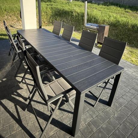 Duży zestaw mebli na taras dla 12 osób KJD12 ze składanymi krzesłami