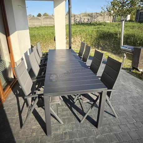 Duży zestaw mebli na taras dla 12 osób KJD12 ze składanymi krzesłami
