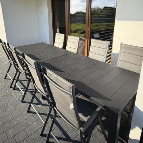 Duży zestaw mebli na taras dla 12 osób KJD12 ze składanymi krzesłami