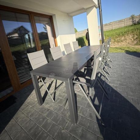 Duży zestaw mebli na taras dla 12 osób KJD12 ze składanymi krzesłami