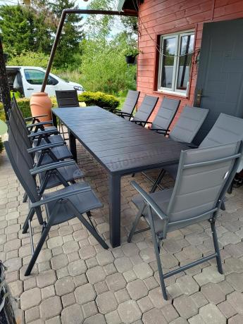 Duży zestaw mebli na taras dla 12 osób KJD12 ze składanymi krzesłami