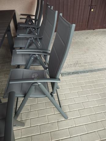 Duży zestaw mebli na taras dla 12 osób KJD12 ze składanymi krzesłami