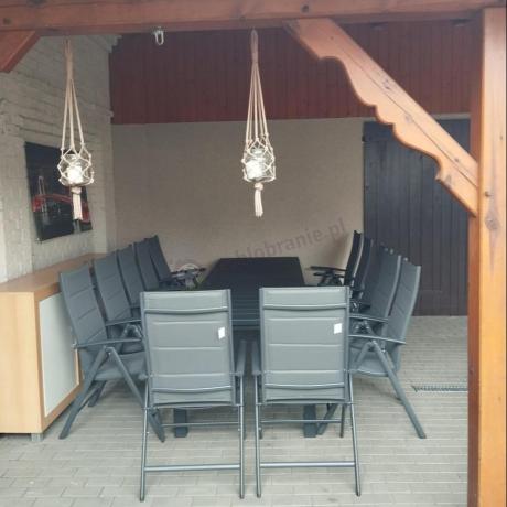 Duży zestaw mebli na taras dla 12 osób KJD12 ze składanymi krzesłami