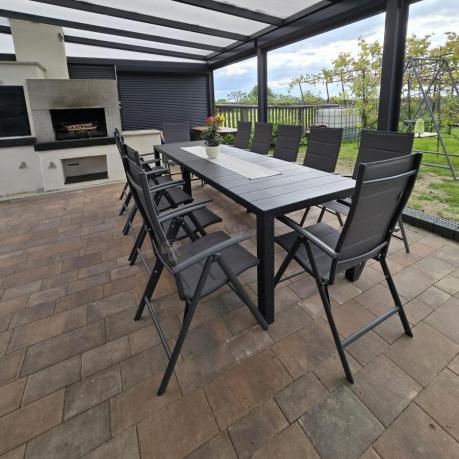 Duży zestaw mebli na taras dla 12 osób KJD12 ze składanymi krzesłami