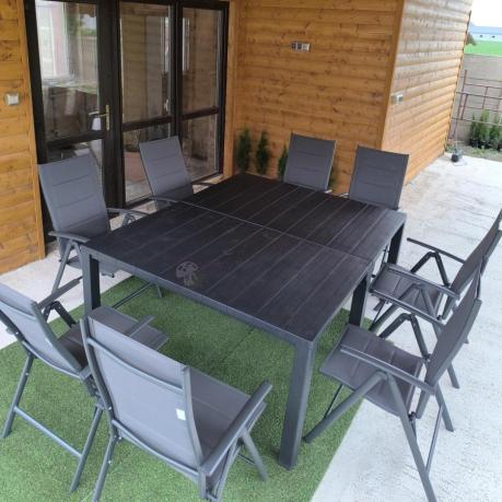 Duży zestaw mebli na taras dla 12 osób KJD12 ze składanymi krzesłami