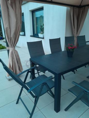 Duży zestaw mebli na taras dla 12 osób KJD12 ze składanymi krzesłami