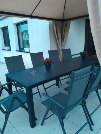 Duży zestaw mebli na taras dla 12 osób KJD12 ze składanymi krzesłami