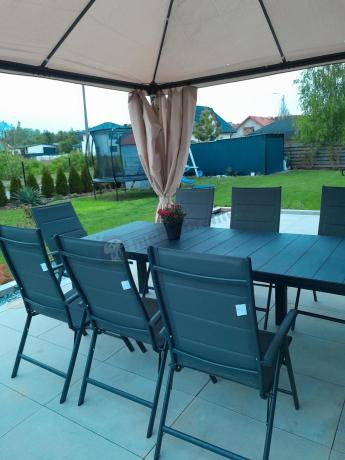 Duży zestaw mebli na taras dla 12 osób KJD12 ze składanymi krzesłami