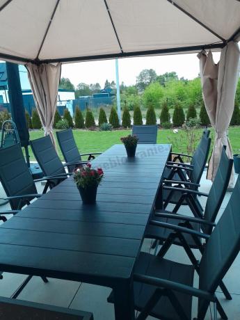 Duży zestaw mebli na taras dla 12 osób KJD12 ze składanymi krzesłami