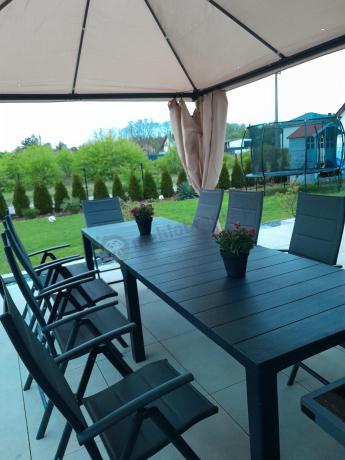 Duży zestaw mebli na taras dla 12 osób KJD12 ze składanymi krzesłami