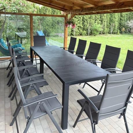Duży zestaw mebli na taras dla 12 osób KJD12 ze składanymi krzesłami