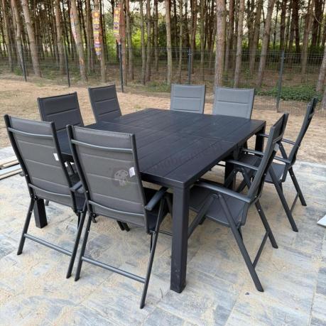 Duży zestaw mebli na taras dla 12 osób KJD12 ze składanymi krzesłami