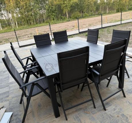 Duży zestaw mebli na taras dla 12 osób KJD12 ze składanymi krzesłami