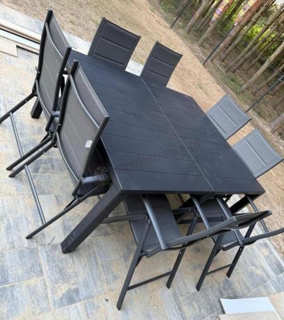 Duży zestaw mebli na taras dla 12 osób KJD12 ze składanymi krzesłami