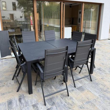 Duży zestaw mebli na taras dla 12 osób KJD12 ze składanymi krzesłami