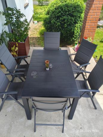 Duży zestaw mebli na taras dla 12 osób KJD12 ze składanymi krzesłami