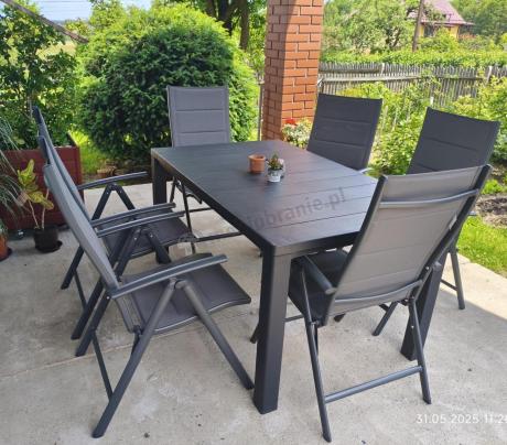 Duży zestaw mebli na taras dla 12 osób KJD12 ze składanymi krzesłami