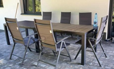 Duży zestaw mebli na taras dla 12 osób KJD12 ze składanymi krzesłami